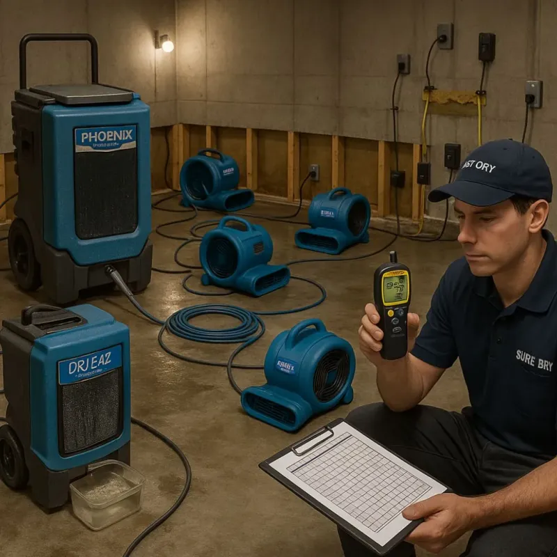 Structural Drying and Dehumidification process in Middleburg, PA